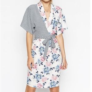 ASOS mixed floral print wrap dress